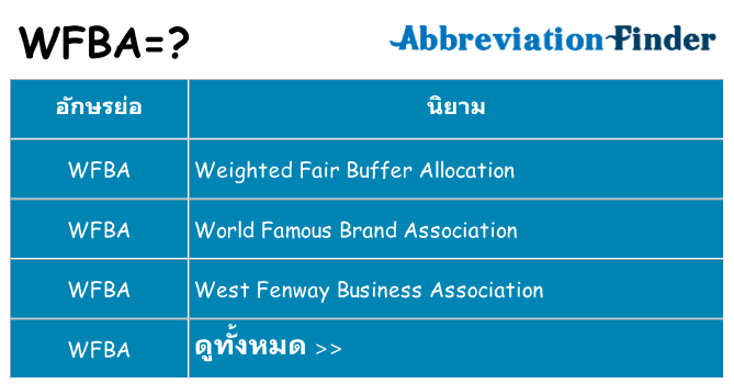 อะไรไม่ wfba ถึง