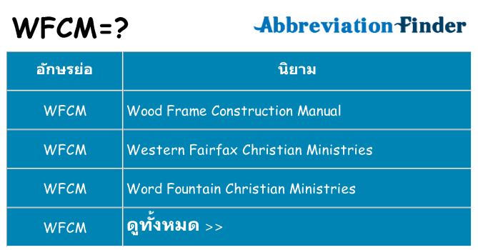 อะไรไม่ wfcm ถึง