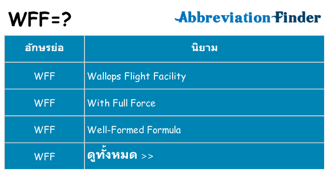 อะไรไม่ wff ถึง