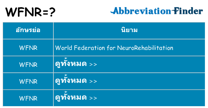 อะไรไม่ wfnr ถึง