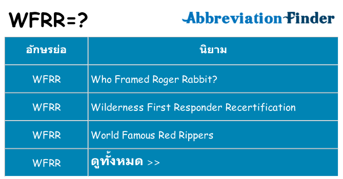 อะไรไม่ wfrr ถึง