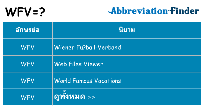อะไรไม่ wfv ถึง