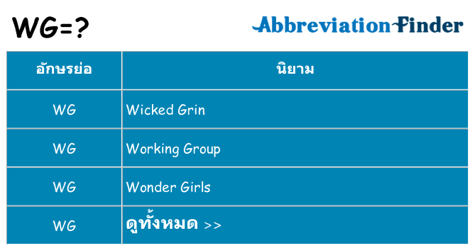 อะไรไม่ wg ถึง