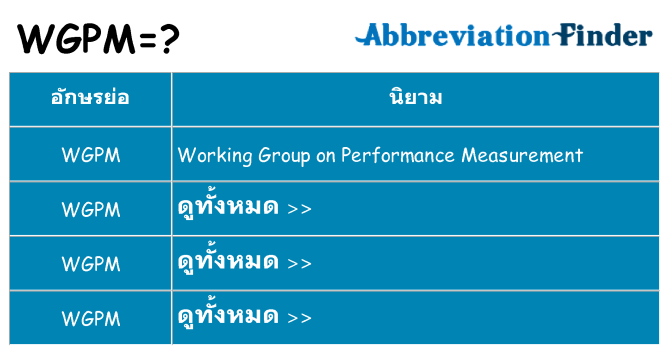 อะไรไม่ wgpm ถึง