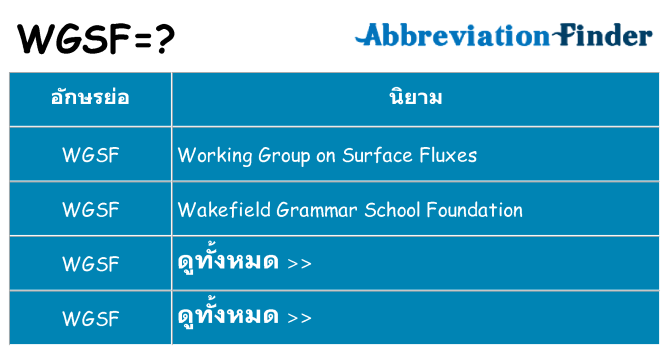 อะไรไม่ wgsf ถึง