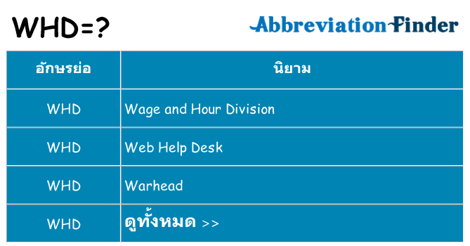 อะไรไม่ whd ถึง