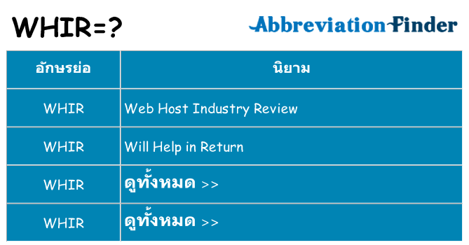 อะไรไม่ whir ถึง