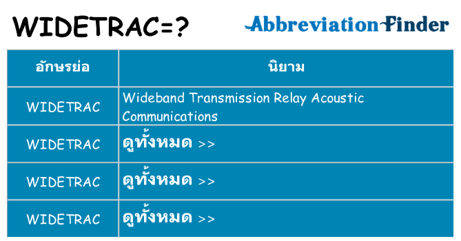 อะไรไม่ widetrac ถึง
