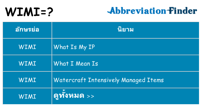 อะไรไม่ wimi ถึง