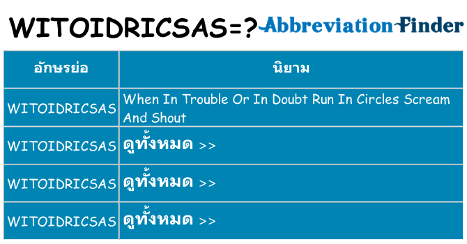 อะไรไม่ witoidricsas ถึง
