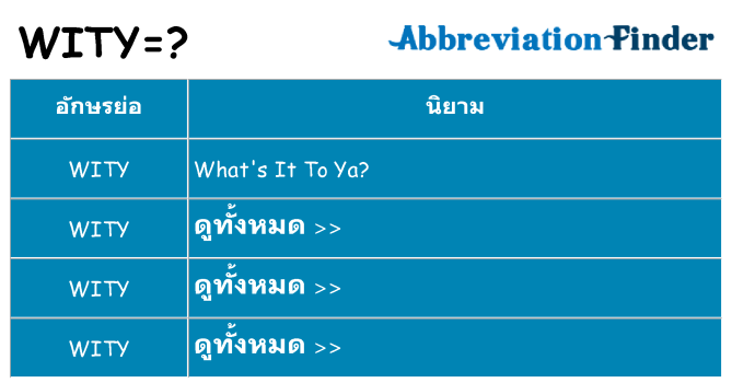อะไรไม่ wity ถึง