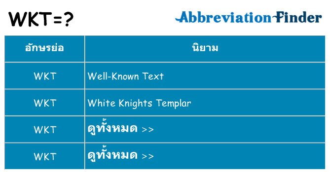 อะไรไม่ wkt ถึง