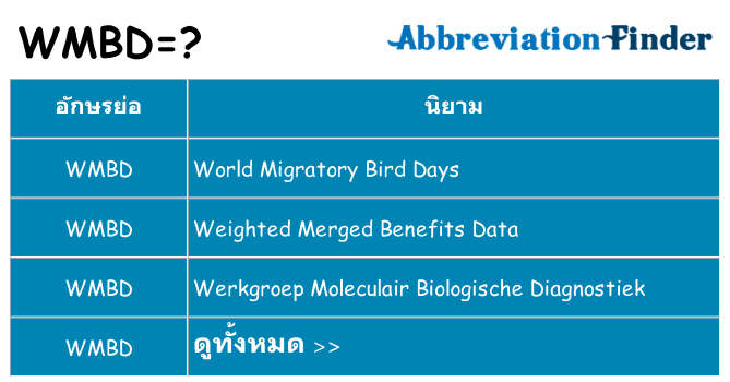 อะไรไม่ wmbd ถึง