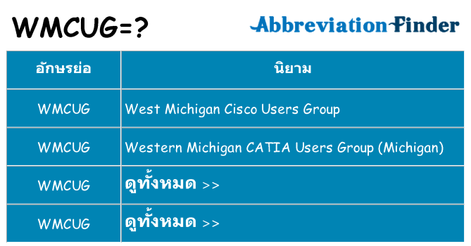 อะไรไม่ wmcug ถึง