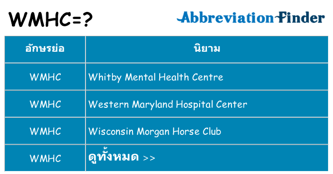 อะไรไม่ wmhc ถึง