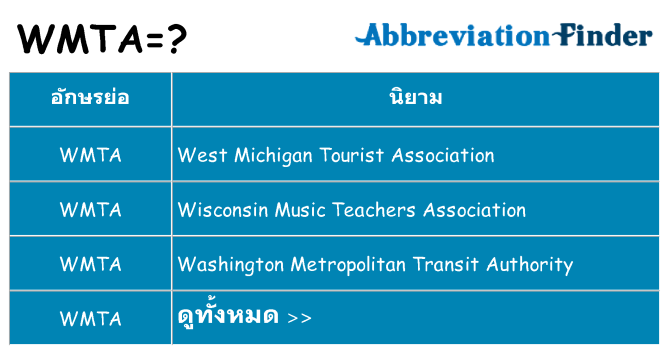 อะไรไม่ wmta ถึง