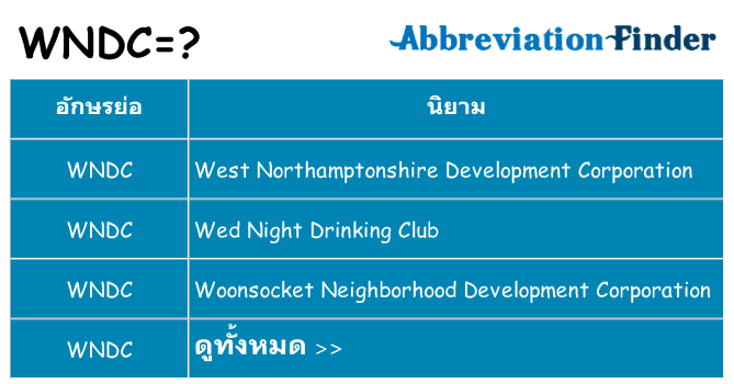 อะไรไม่ wndc ถึง