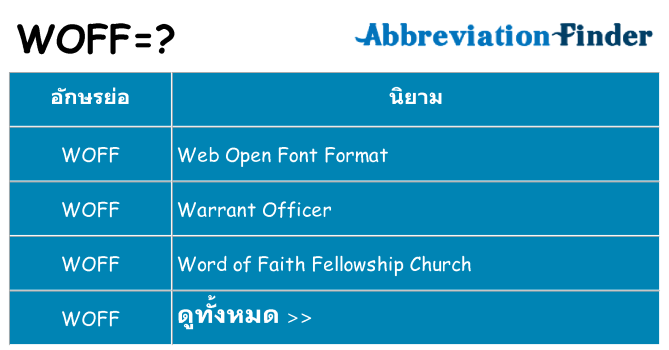 อะไรไม่ woff ถึง