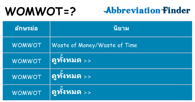 อะไรไม่ womwot ถึง