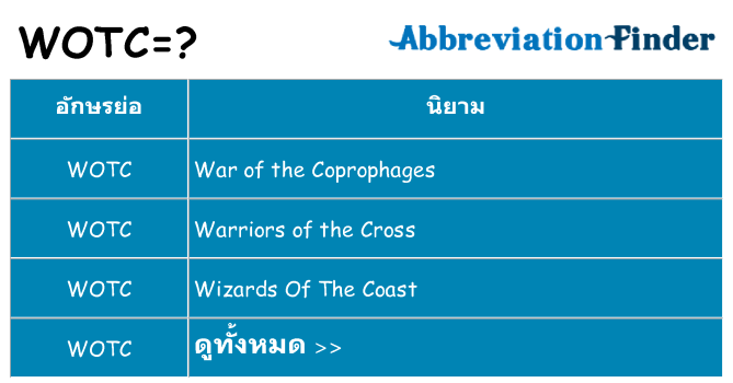 อะไรไม่ wotc ถึง