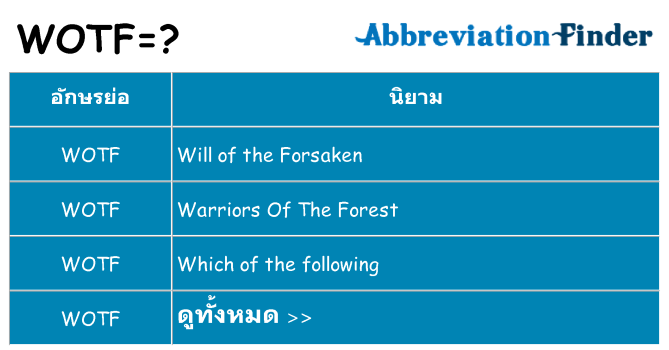 อะไรไม่ wotf ถึง