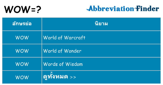 อะไรไม่ wow ถึง