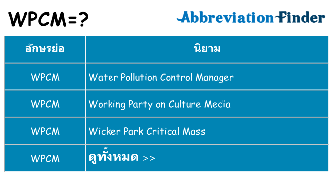 อะไรไม่ wpcm ถึง