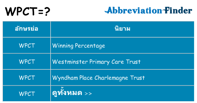 อะไรไม่ wpct ถึง