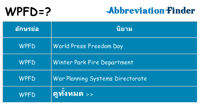 อะไรไม่ wpfd ถึง