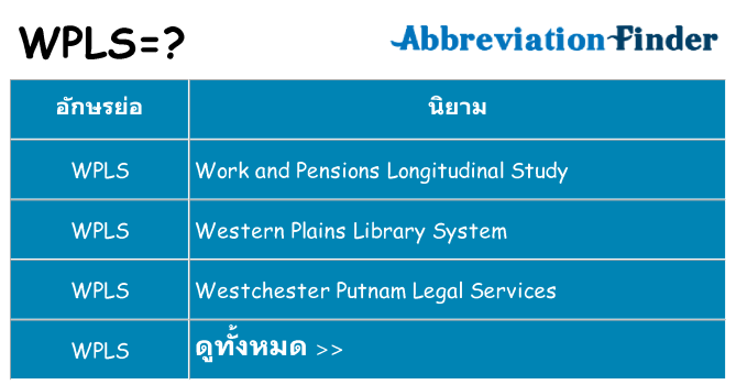 อะไรไม่ wpls ถึง
