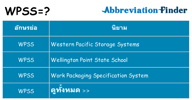 อะไรไม่ wpss ถึง