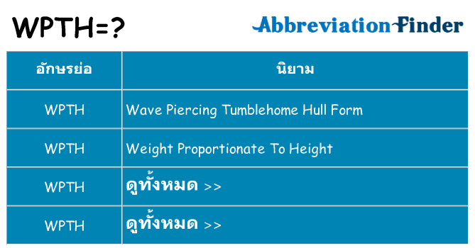 อะไรไม่ wpth ถึง
