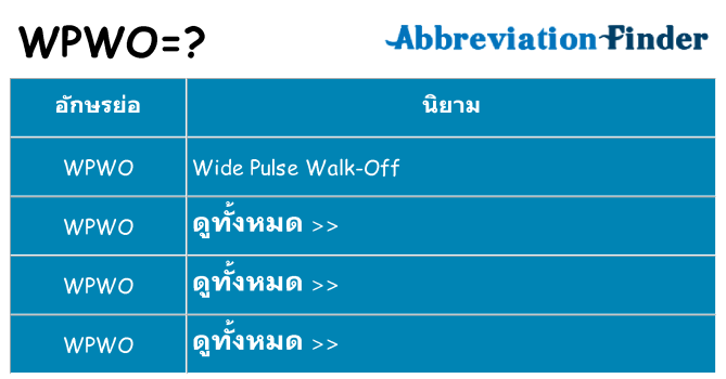 อะไรไม่ wpwo ถึง