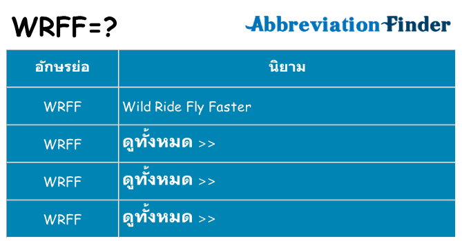 อะไรไม่ wrff ถึง