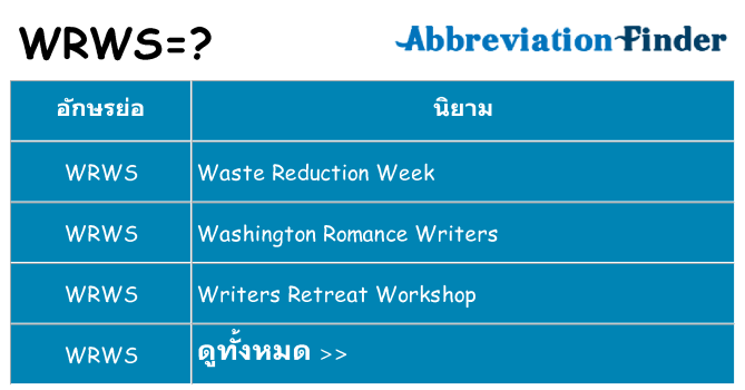 อะไรไม่ wrws ถึง