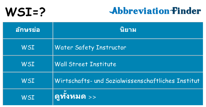 อะไรไม่ wsi ถึง