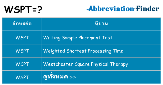 อะไรไม่ wspt ถึง
