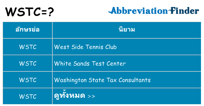 อะไรไม่ wstc ถึง
