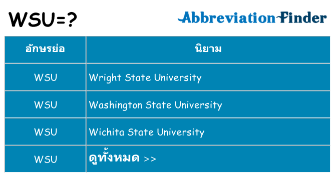 อะไรไม่ wsu ถึง