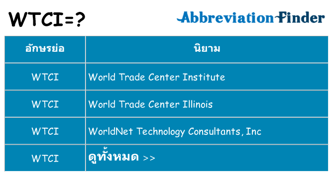 อะไรไม่ wtci ถึง