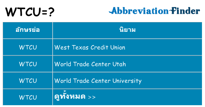 อะไรไม่ wtcu ถึง