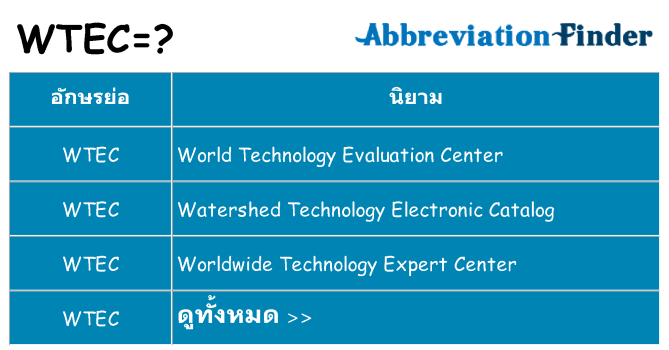 อะไรไม่ wtec ถึง