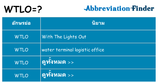 อะไรไม่ wtlo ถึง