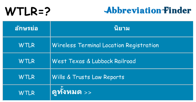 อะไรไม่ wtlr ถึง