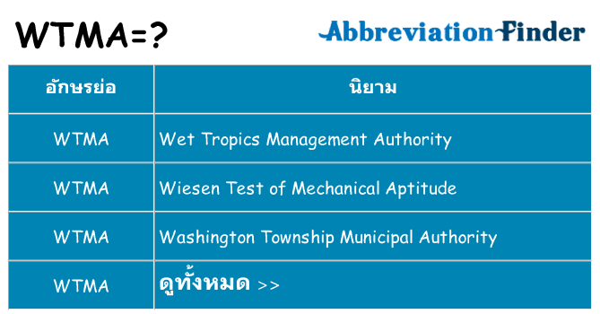 อะไรไม่ wtma ถึง