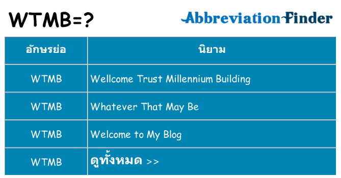 อะไรไม่ wtmb ถึง
