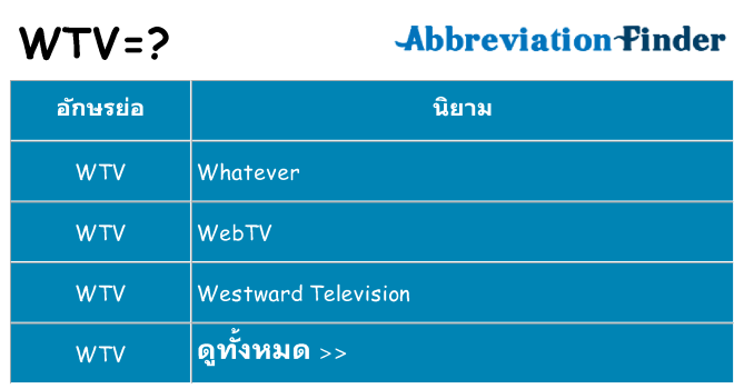 อะไรไม่ wtv ถึง