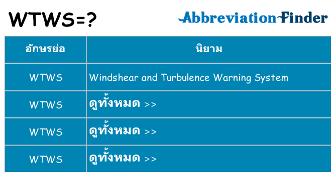 อะไรไม่ wtws ถึง