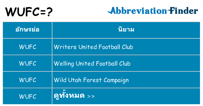 อะไรไม่ wufc ถึง