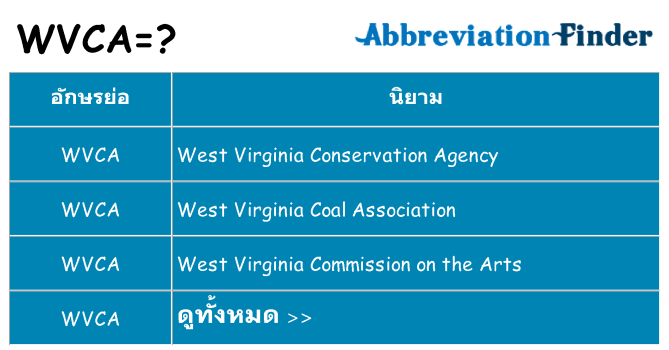 อะไรไม่ wvca ถึง